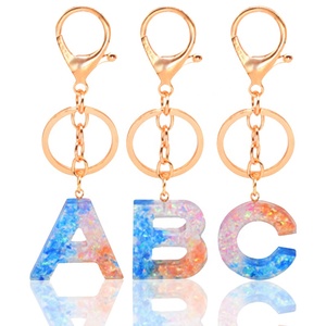 Wholesale Custom Made Keychain Logo Resin Letter Glitter Keychains <strong>2026</strong> <strong>New</strong> Arrival - Product Image 4