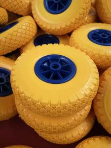 <span class=keywords><strong>Roue</strong></span> solide en PU Maxtop Factory 260x85mm, pneu anti-crevaison 300-4, roulement à billes, roues en mousse PU jaunes pour équipement de manutention - Product Image 5