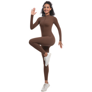 Sous-vêtement Lulu CustomEurope États-Unis, sans couture, respirant, bretelles spaghetti, demi-zip, couleur unie, haute élasticité, long, pour le sport - Product Image 3