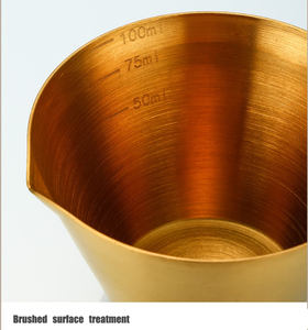 Tasse à Verser en Acier Inoxydable Argent Or avec Échelle de Mesure de 100 ml pour Café <span class=keywords><strong>Thé</strong></span> au Lait - Product Image 5