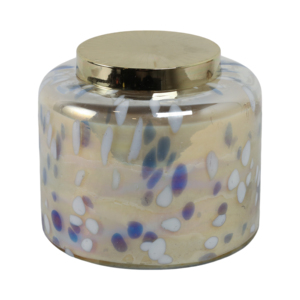 Candela Profumata Decorativa Macchiettata con Coperchio, Stile Pilastro, per Uso Interno ed Esterno - Product Image 1