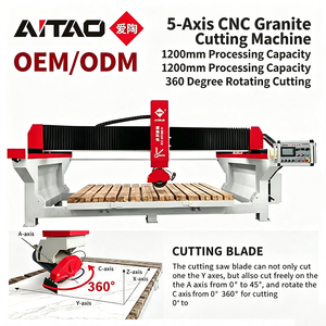 AITAO Multifunction 5-Axis CNC Granite Cutting <b>Machine</b> with Engine & Motor 1200mm Capacity Eco-Friendly Automatic <b>Tile</b> Cutter - Product Image 1