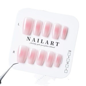 26 <span class=keywords><strong>Uñas</strong></span> Postizas <span class=keywords><strong>de</strong></span> Primavera-Verano, Estilo Francés, Sencillas, Exquisitas, con Degradado en Tonos Rosados, Diseño Ojo <span class=keywords><strong>de</strong></span> Gato, Desmontables, Tipo Almendra - Product Image 5