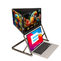 Eimio - Extensor de Pantalla Portátil Plegable de 15.6 Pulgadas con Triple Monitor IPS para Juegos, Altavoz Integrado, Tipo-C, Full HD, 1 Año de Garantía