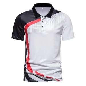 เสื้อผู้ชายสไตล์ใหม่สำหรับฤดูร้อน แขนสั้นถักเนื้อผ้าเรียบ คอปก ระบายอากาศได้ดี เหมาะสำหรับฝึกซ้อมบาสเกตบอลและเล่นกีฬา - Product Image 3