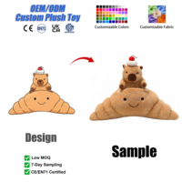 Peluche personnalisable Capybara Croissant Gâteau Mignon, Jouet en Peluche Personnalisable, Décoration d'Anniversaire, Vente en Gros, OEM, Coton PP, Maille