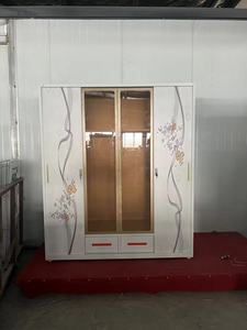 Armoire en acier pour chambre à coucher, 4 portes, avec impression, armoire en métal pour vêtements, armoire pour auberge - Product Image 3