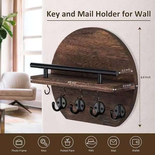 brown-semi-circle vintage color wall shelf