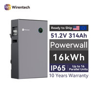 Batterie rechargeable haute performance Lifepo4 51.2v 314ah avec panneau d'interface utilisateur intelligent étanche IP65 pour alimentation d'urgence