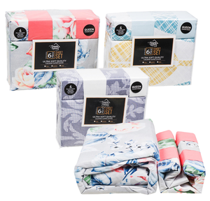 Purelax in chống nhăn microfiber <span class=keywords><strong>bedding</strong></span> <span class=keywords><strong>Set</strong></span> của 6 cái Nữ Hoàng Kích thước Vua Kích thước bộ sưu tập Chứng Khoán - Product Image 6