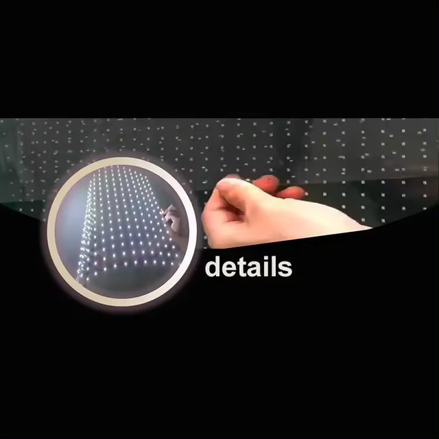 Botai 1000*240mm Advertising Adhesive Sticky Flexible Transparent Glass Led windows Display Screens Panel Transparent Led Film