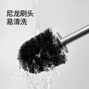 Support de brosse WC moderne rond, durable, noir canon de fusil, facile à nettoyer, mural, pour le nettoyage de la salle de bain, Wenzhou 016-016-C - Product Image 1