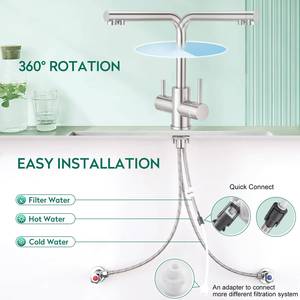 304 Stainless Steel Lead Free Drinking 3 Ways Kitchen Faucet RO Filter Water Tap - Product Image 5