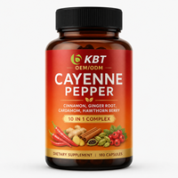 Service complet pour marque privée : Complément de piment de Cayenne, OEM, Capsules de piment de Cayenne, cannelle, gingembre, cardamome, hawthorn