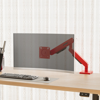 Brazo de monitor único rojo de fábrica de 17-32 pulgadas con resorte mecánico para evitar la postura de la cabeza hacia abajo giratoria inclinación rotar para oficina rápidamente