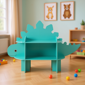 Étagère de rangement ouverte en forme de dinosaure turquoise pour chambre d'enfant, design moderne, matériau MDF - Product Image 2