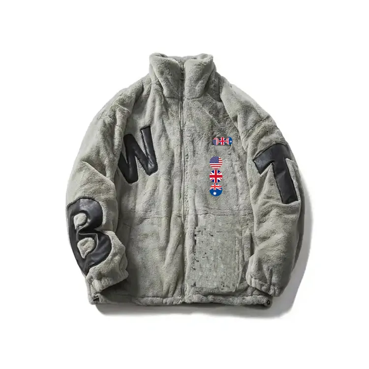 Özel moda açık mikro Polar Sherpa Polar ceket yeni tasarım düz renk Zip Up ceket özel Logo kış kalın ceket