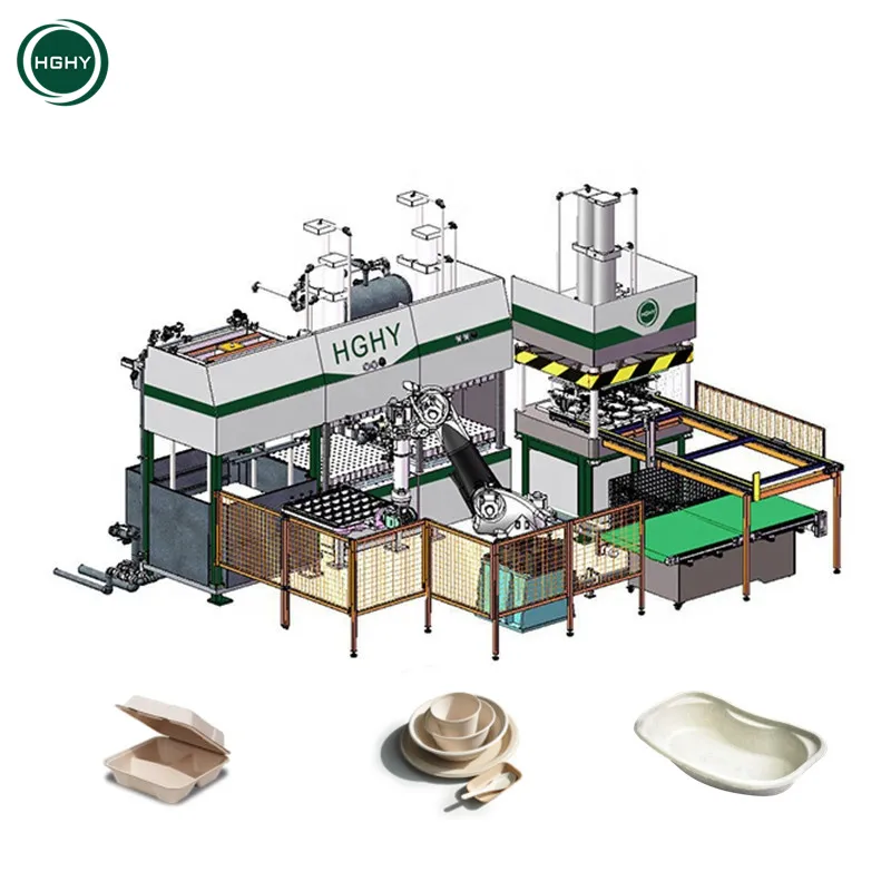 Hghy生分解性パルプ成形全自動紙皿メーカー製造機廃棄紙皿機パキスタン