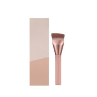 Pinceau de maquillage plat rétractable H-Diamond à manche métallique et poils synthétiques pour fond de teint, contour et blush, application fluide et sans traces
