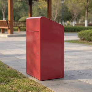 Solar Powered Smart Waste <b>Bin</b> Rectangular Metal Induction Outdoor - Product Image 4