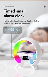 Sạc không dây với đồng hồ báo thức, màu RGB LED flash, đèn bàn, điện thoại di động, phòng khách, bàn cạnh giường ngủ, loa - Product Image 4