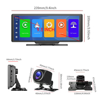 Lecteur multimédia de navigation avec écran IPS de 10,26 pouces, caméra de recul et avant, DVR 2K, FM, BT, WIFI, Android Auto, CarPlay pour Apple