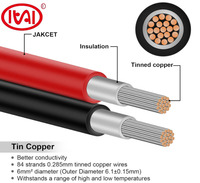 Cable Solar de Cobre Estañado 8AWG con Aislamiento XLPO y Cubierta de PVC, Bajo Voltaje 1.8KV/3KV, para Sistemas Solares
