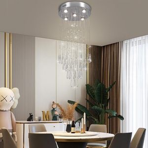 Lustre en cristal QiHang pour <span class=keywords><strong>plafond</strong></span> haut, luminaire <span class=keywords><strong>de</strong></span> <span class=keywords><strong>plafond</strong></span> en cristal à montage encastré pour couloir d'escalier, suspensions en cristal - Product Image 3