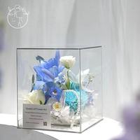 Valentijnsdag Acryl Transparante Rechthoekige Handtas Cadeaudoos Bloemarrangement Geldhouder Verpakking DIY China Cadeau