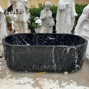 <span class=keywords><strong>Baignoire</strong></span> autoportante ovale en pierre de style européen QUYANG, en marbre beige naturel poli, pour la vente - Product Image 4