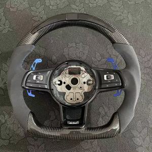Volante de Fibra de Carbono y Alcántara para Interior de Coche, para VW Golf 5/6/7/8 GTI GTD GTE Polo <span class=keywords><strong>GT</strong></span> R MK5/6/7/8 con LED, Plug and Play - Product Image 2