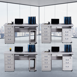 Muebles <span class=keywords><strong>de</strong></span> Oficina <span class=keywords><strong>de</strong></span> Acero, Escritorio Individual <span class=keywords><strong>de</strong></span> Acero para Empleados, Escritorio <span class=keywords><strong>de</strong></span> Computadora para el <span class=keywords><strong>Hogar</strong></span> con Cajón - Product Image 6