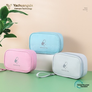 กระเป๋าใส่ยาผ้าอ็อกซ์ฟอร์ดสีน้ำเงิน กระเป๋าเก็บของแบบพกพาขนาดกะทัดรัดพร้อมหูหิ้วแบบซิปสำหรับใช้ในบ้าน - Product Image 3