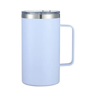 Gobelet à café de luxe en acier inoxydable 24 oz avec poignée, isolation thermique sous vide à double paroi, couvercle, personnalisable avec logo et couleur, résistant à l'ébullition - Product Image 2