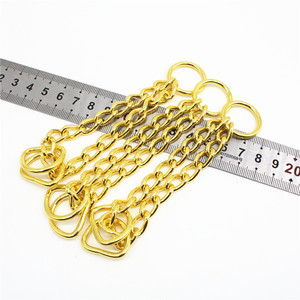 Vendita calda di piccole dimensioni regolabile in acciaio inox saldatura cerchio anello martingala <span class=keywords><strong>cane</strong></span> mezza catena di strozzatura per Pet <span class=keywords><strong>collare</strong></span>-colore oro - Product Image 5