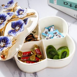 Plateau de fruits secs bonbons, grille divisée avec couvercle boîte à Snack 1 pièce, Style européen - Product Image 5