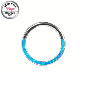 Anneaux de <span class=keywords><strong>piercing</strong></span> pour septum et <span class=keywords><strong>nez</strong></span> en titane opale Freya pour femmes, boucles d'oreilles en opale bleue, anneaux de <span class=keywords><strong>nez</strong></span> Daith, Tragus, Snug, anneaux de <span class=keywords><strong>nez</strong></span> Cow Hoop, bijoux - Product Image 5