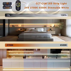 Kit de tira de luz LED COB CCT de 24V, 10m, 2700k-6500k, regulable, con control remoto y fuente de alimentación - Product Image 2