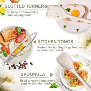 Ensemble d'ustensiles de cuisine en silicone et bois personnalisés, 22 pièces, vente en gros, accessoires de cuisine avec manches en bois - Product Image 4