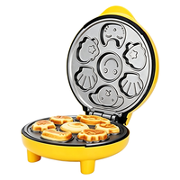 Machine à gaufres électrique pour la maison et la cuisine, 7 mini-gaufres personnalisées antiadhésives, machine à petit-déjeuner et collations DIY pour enfants
