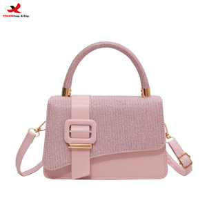 กระเป๋าถือสะพายไหล่ทรงสี่เหลี่ยมหนัง PU สีพื้นคุณภาพสูงแฟชั่นสำหรับผู้หญิง สั่งทำได้ พร้อมส่ง จำนวนมาก สั่งแบบคละได้ - Product Image 1