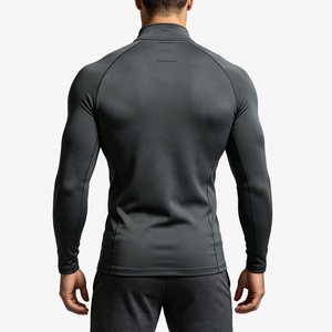 YOUMI Maglietta da Allenamento Personalizzata con Logo, Leggera, da Uomo, con Zip a un Quarto, Compressione, Maniche Lunghe, Sportiva, Asciugatura Rapida, per <span class=keywords><strong>Palestra</strong></span> - Product Image 2