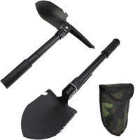 Pelle de survie pliable multifonctionnelle portable 2-en-1, mini-outil de terrassement pour le camping, le jardinage et la randonnée