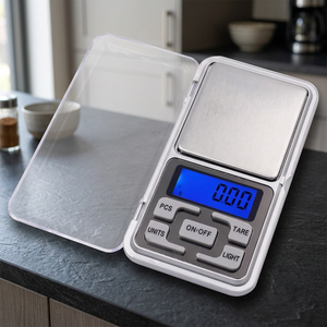 Balance de précision numérique de poche pour bijoux, 0,01 g, capacité 1 kg, à piles, bleue, vente en gros usine - Product Image 2