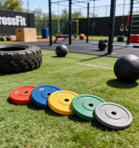 Plaques de poids commerciales en caoutchouc coloré pour haltères, équipement d'entraînement de force pour <span class=keywords><strong>CrossFit</strong></span> et salle de sport, OEM - Product Image 3