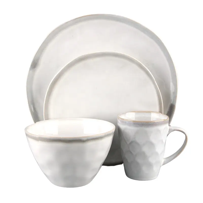 Seramik yemek tabakları seti fiyat 2020 yeni stil porselen 4 adet yemek takımı restoran çanak çömlek yemek takımı