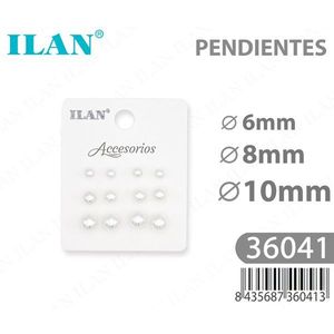 Orecchini a perla ILAN 6mm 8mm 10mm, accessori con borchie bianche - Product Image 3