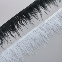 8-10 cm 10 M Plumes d'autruche blanches et noires, garniture douce et moelleuse, franges en tissu pour couture, décoration de robes de soirée et de jupes de danse, vente à prix réduit