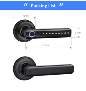 Tysh bảo mật cao Khóa cửa điện tử kỹ thuật số với dấu vân tay & mật khẩu thẻ tuya kiểm soát ứng dụng cho khách sạn nhà cửa nhôm - Product Image 6