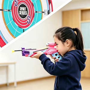 Ensemble d'arbalètes pour enfants avec cible, lance-fléchettes à ventouse <span class=keywords><strong>rose</strong></span> pour filles, jeu de tir à l'arc sûr pour l'intérieur et l'extérieur - Product Image 3
